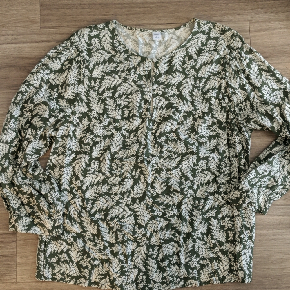 Olive Green Floral Old Navy Blouse